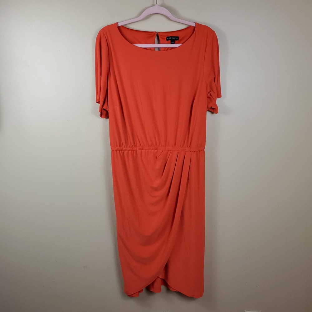 Lane Bryant Orange Drape Dress with Tie Waist Size 18/20
